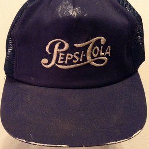 Vintage 1980's Pepsi Cola SnapBack Trucker Hat Cap Painter's Hat Distressed